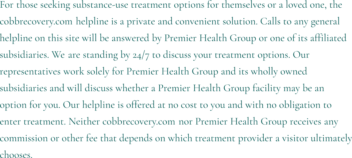 Disclosure: calls may be answered by an affiliated treatment provider; no referral fee is charged.